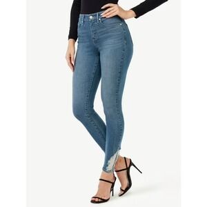 Sofia Vergara Jeans Size 12 Hi Rise Skinny Ankle Jeans Raw Hem 30x27 Stretch‎